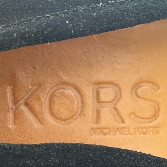 MICHAEL Michael Kors Black Suede Square Toe Wedge Loafers Size 9 Women’s - Picture 2 of 9